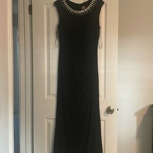 Vince Camuto Black Maxi Dress with Silver Accents
